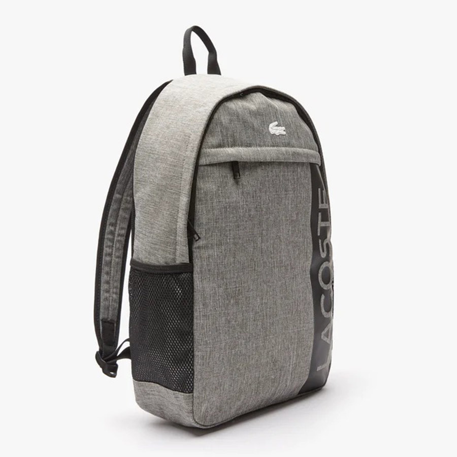 Balo Lacoste Unisex Neocroc Branded Zip Canvas Backpack NH3887NZJ63 Màu Xám Đen