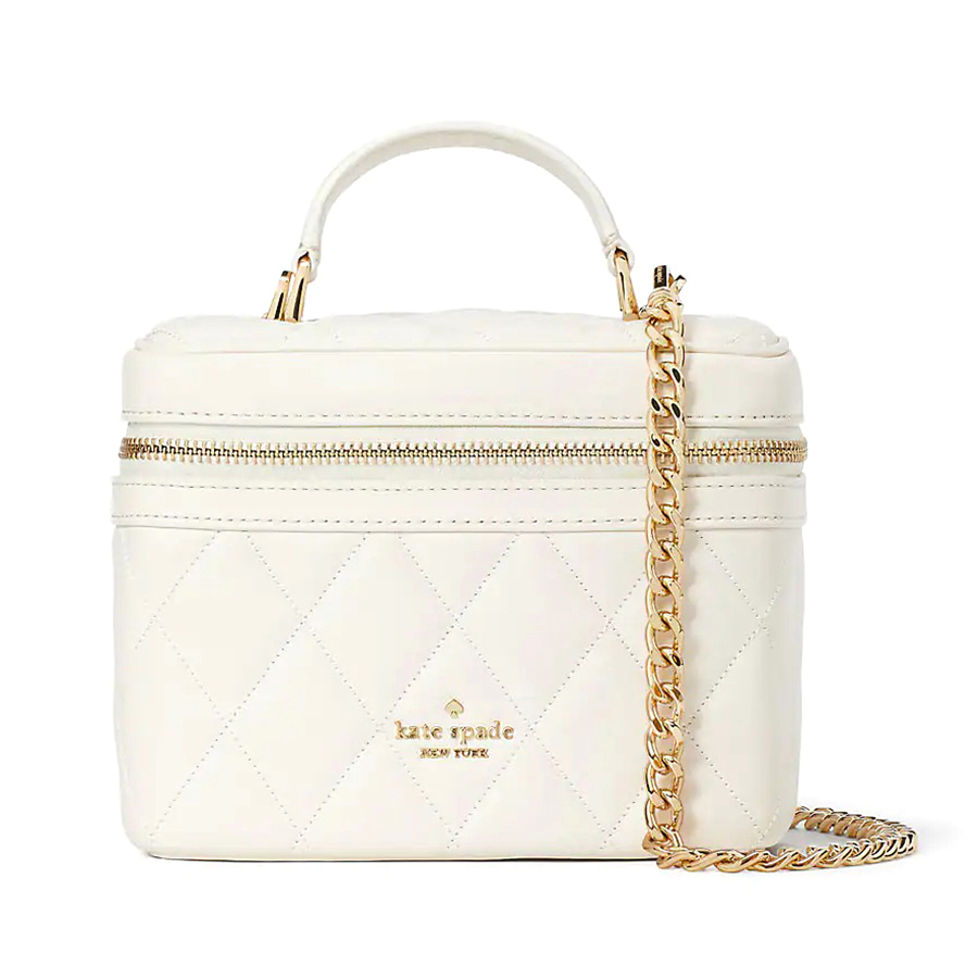 Túi Đeo Chéo Nữ Kate Spade Carey Trunk Crossbody Parchment KB563 Màu Trắng Kem