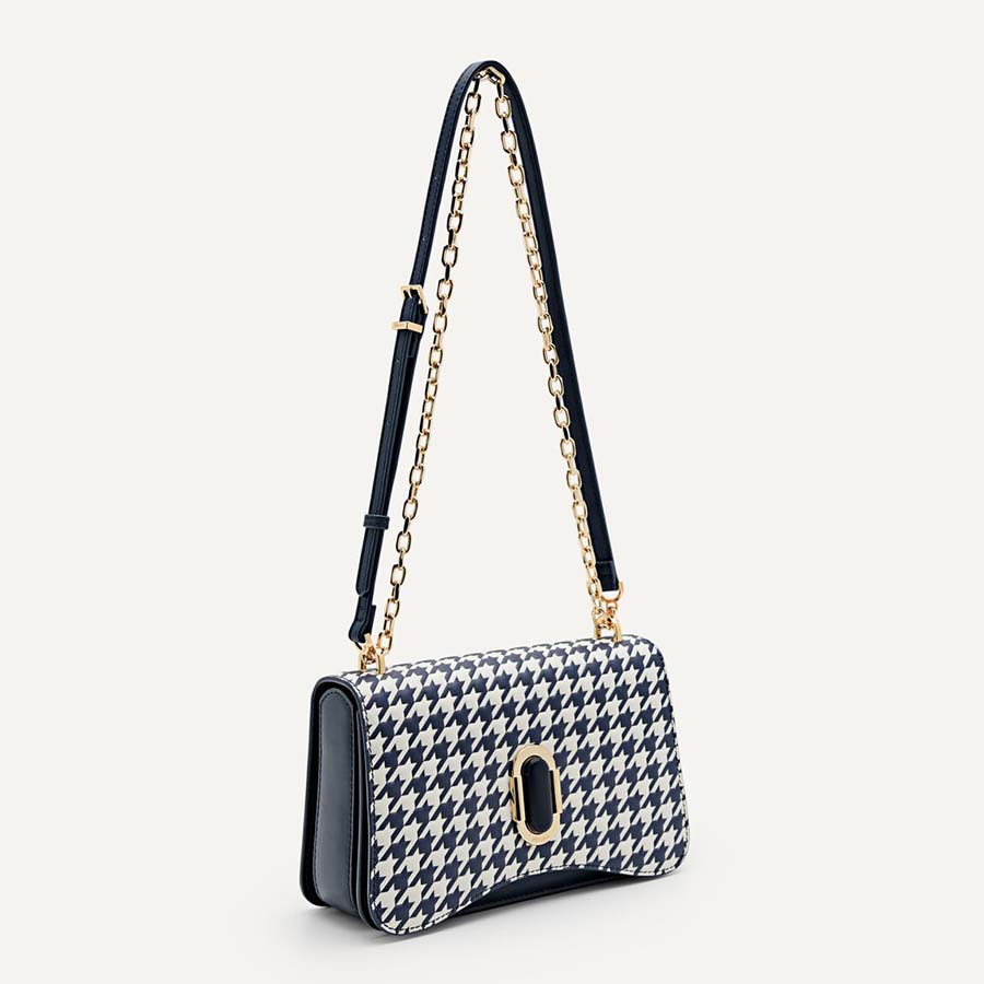 Túi Đeo Chéo Nữ Pedro Studio Rift Leather Shoulder Bag PW2-76390103 Màu Xanh Navy