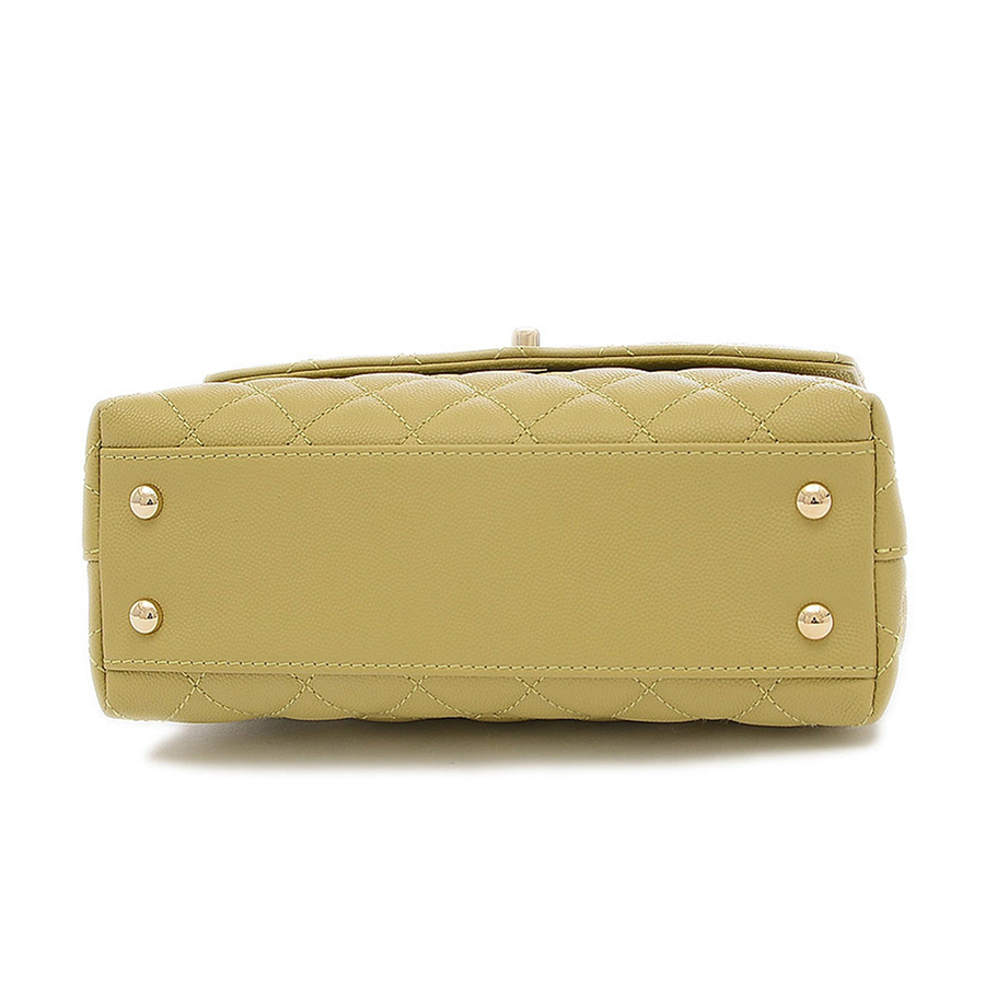 Túi Đeo Chéo Nữ Chanel Flap Bag With Top Handle In Yellow Màu Vàng
