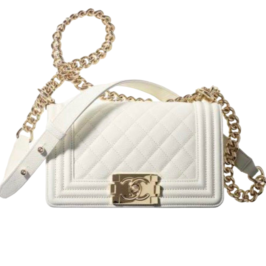 Túi Đeo Chéo Nữ Chanel Boy Small White Màu Trắng