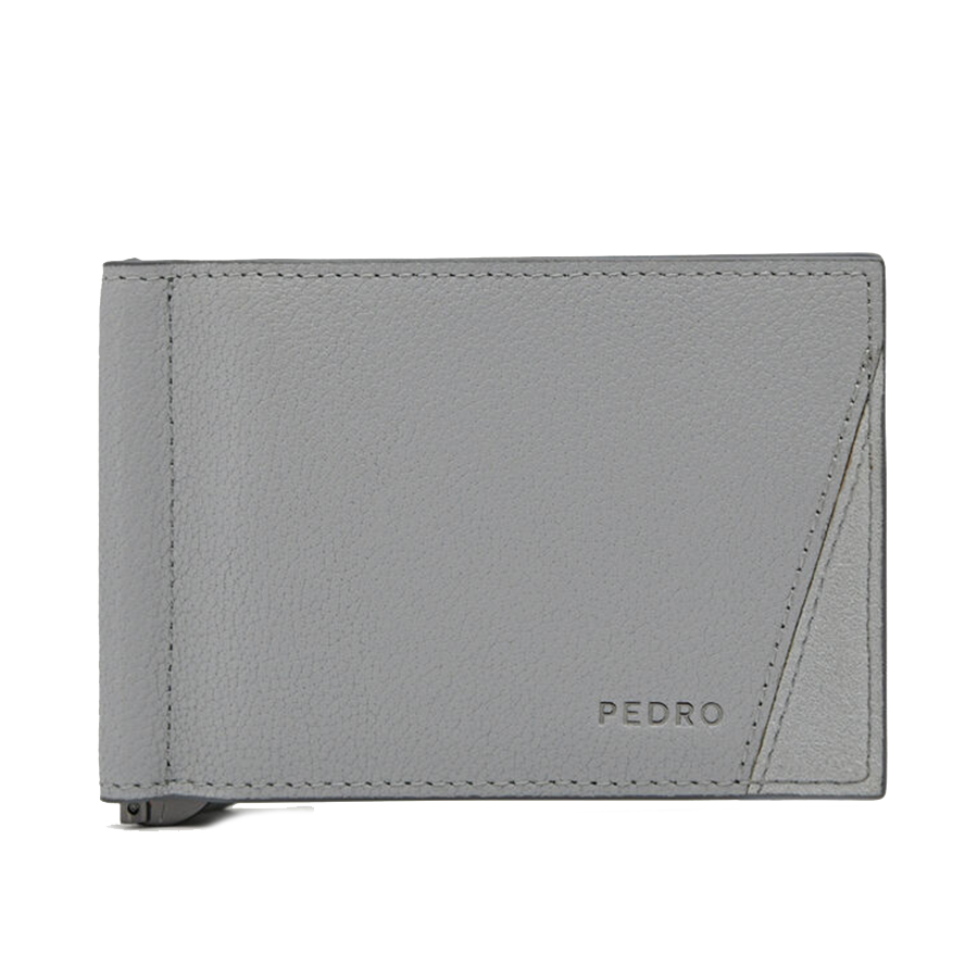 Ví Nam Pedro Leather Bi-Fold Card Holder with Money Clip PM4-25940090 Màu Xám