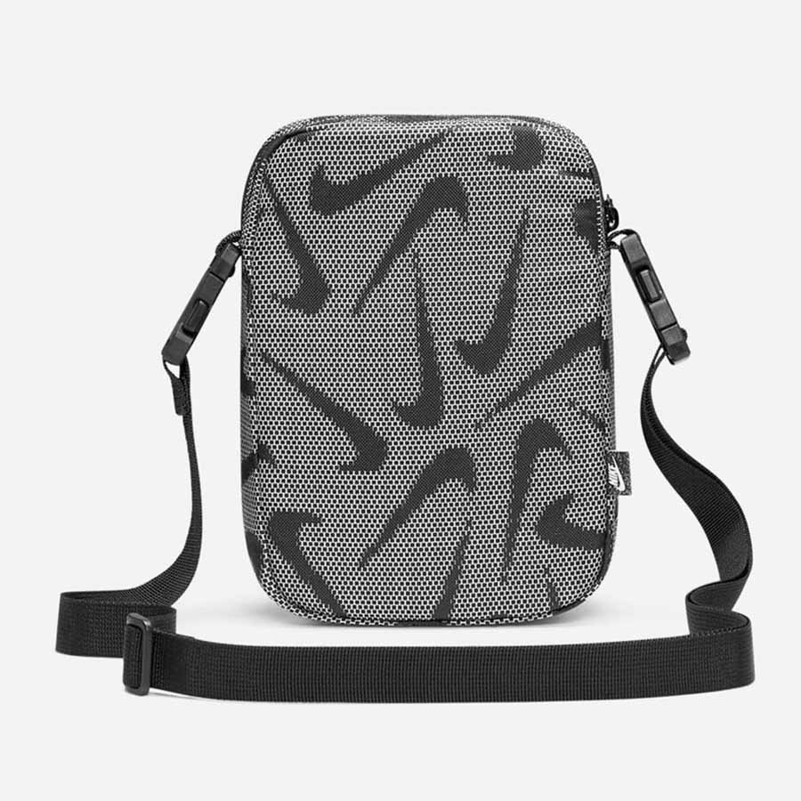 Túi Đeo Chéo Nam Nike Heritage Lenti Swoosh Cross Body Bag DQ5738-010 Màu Xám Đen