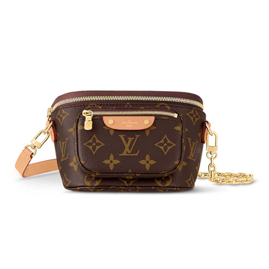 Túi Đeo Chéo Nữ Louis Vuitton LV Mini Bumbag M82335 Màu Nâu
