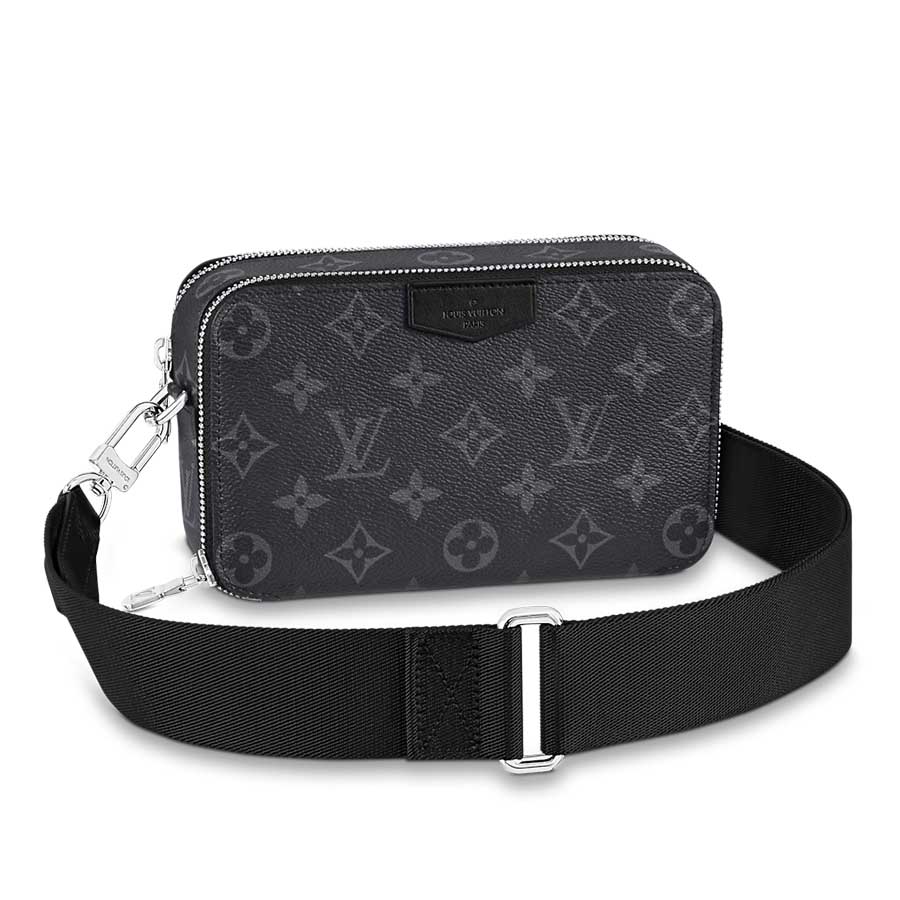 Túi Đeo Chéo Nam Louis Vuitton LV M81260 Alpha Wearable Wallet Màu Đen Xám