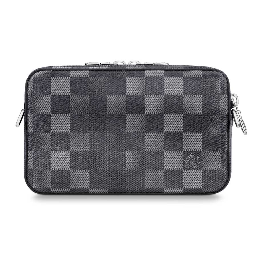 Túi Đeo Chéo Nam Louis Vuitton LV N60418 Alpha Wearable Wallet Màu Xám Đen