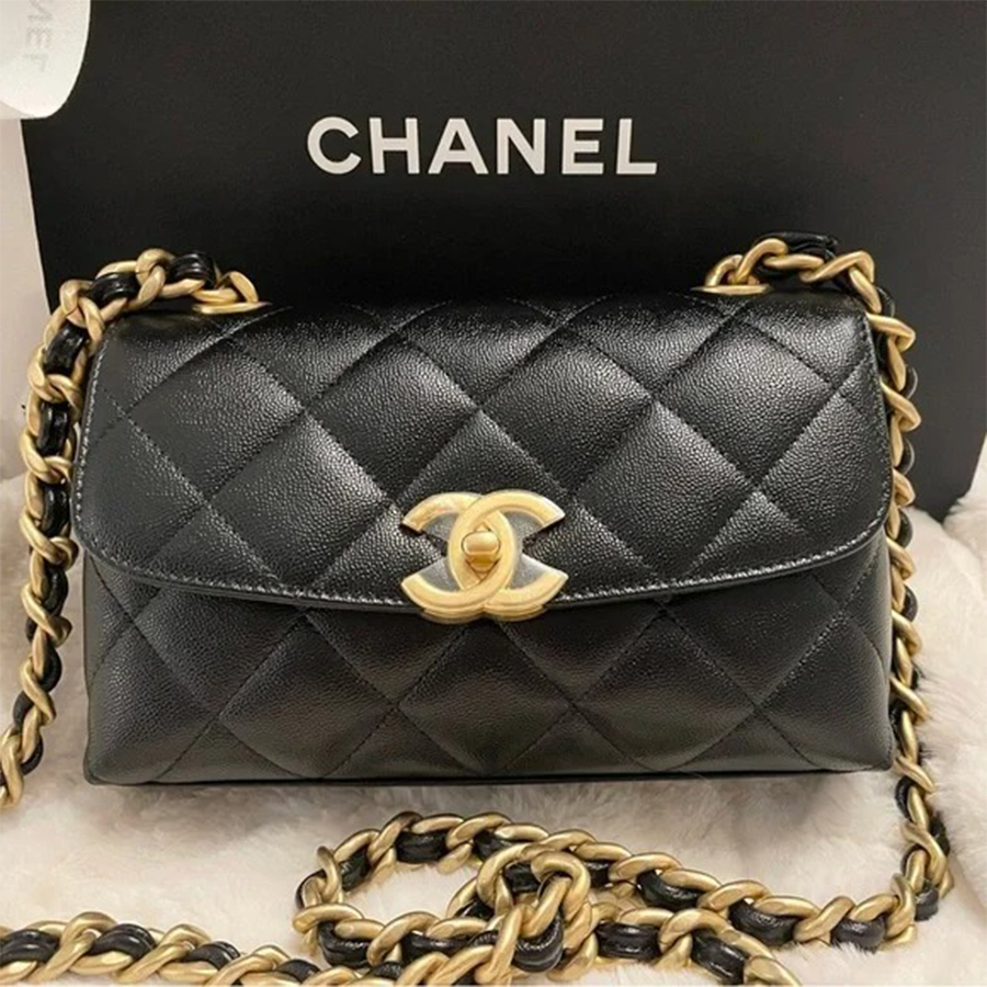 Túi Đeo Chéo Nữ Chanel Flap Bag Màu Đen