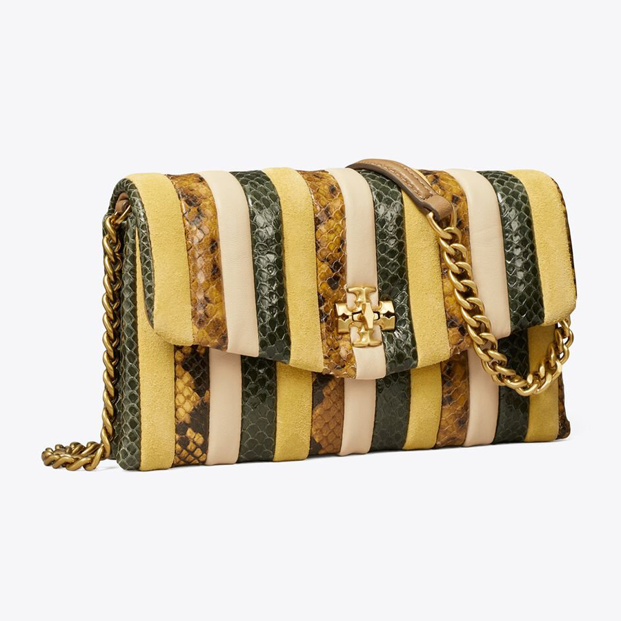 Ví Nữ Tory Burch Kira Chevron Stripe Chain Wallet Phối Màu
