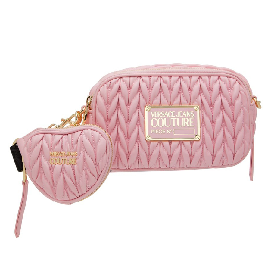 Set Túi Đeo Chéo Nữ Versace Jeans Couture Pink Crunchy Shoulder Bag Màu Hồng Nhạt