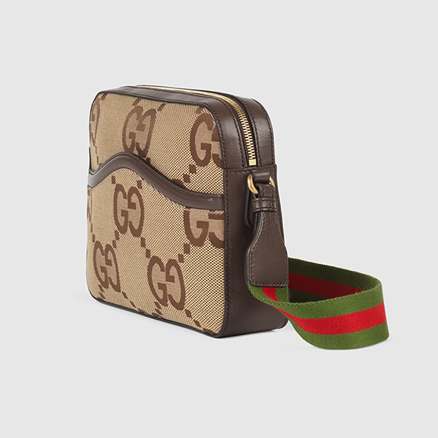 Túi Đeo Chéo Nam Gucci Jumbo GG Messenger Bag Màu Nâu Be