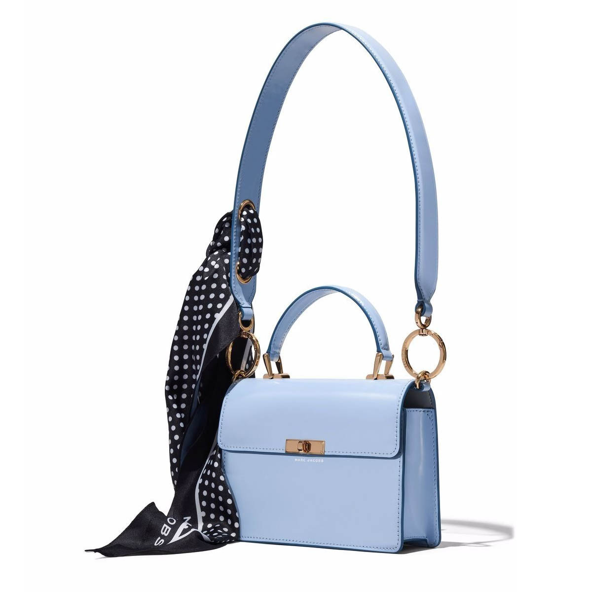 Túi Xách Marc Jacobs The Downtown Shoulder Bag Kèm Khăn Màu Xanh Blue