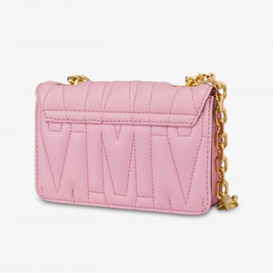 Túi Đeo Chéo Nữ Moschino Mini Quilted Bag With Shoulder Strap Màu Hồng