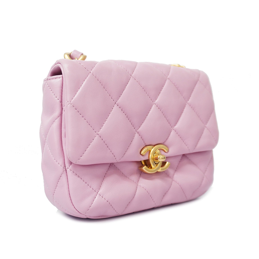 Túi Đeo Chéo Nữ Chanel Matelasse Single Chain Leather Shoulder Bag Pink Màu Hồng