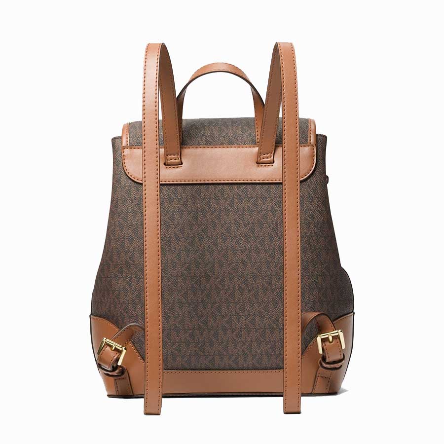 Balo Nữ Michael Kors MK Harrison Medium Logo Backpack 30S3G8HB2B Màu Nâu Đen