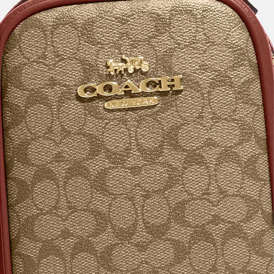 Túi Đeo Chéo Đựng Điện Thoại Nữ Coach Eva Phone Crossbody CF368 Màu Nâu Be