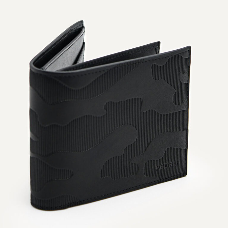 Ví Nam Pedro Leather Bi-Fold Flip Wallet  Black  PM4-16500071 Màu Đen