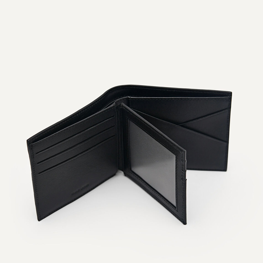 Ví Nam Pedro Leather Bi-Fold Flip Wallet  Black  PM4-16500071 Màu Đen