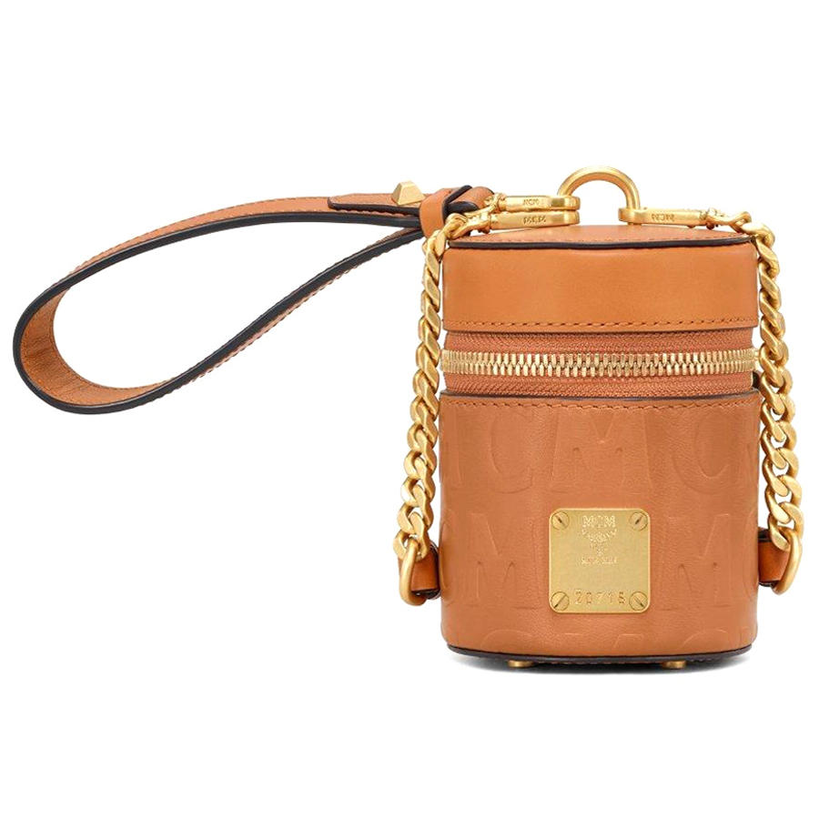 Túi Xách Tay Nữ MCM Aren Cylinder Crossbody In MCM Monogram Leather Màu Nâu