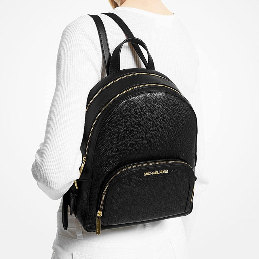 Balo Nữ Michael Kors MK Jaycee Medium Logo Backpack Black Màu Đen