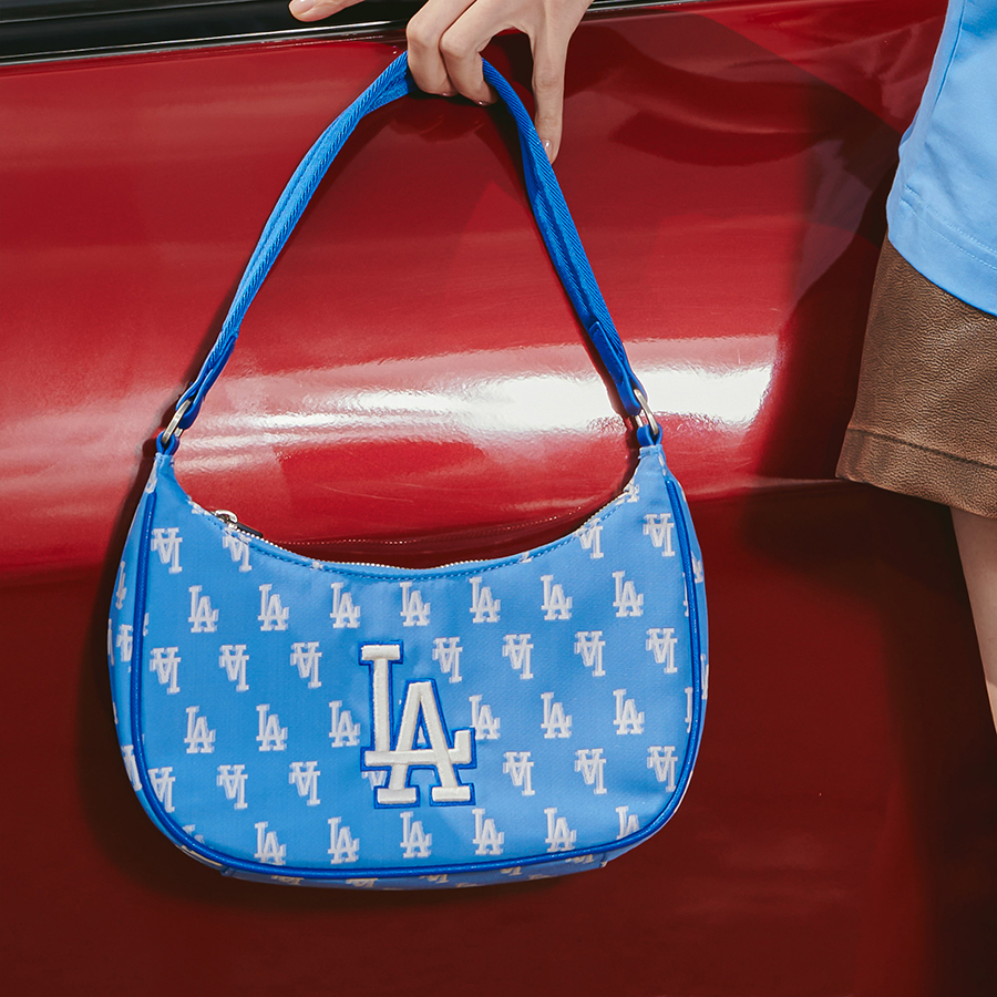 Túi Đeo Vai Nữ MLB Jacquard Hobo Monogram LA Dodgers 3ABQS012N-07CBL Màu Xanh Blue