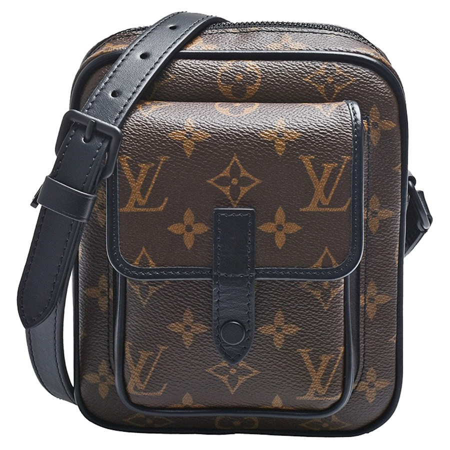 Túi Đeo Chéo Nam Louis Vuitton LV M69404 Christopher Classic Monogram Canvas Zipper Crossbody Bag Màu Đen Nâu