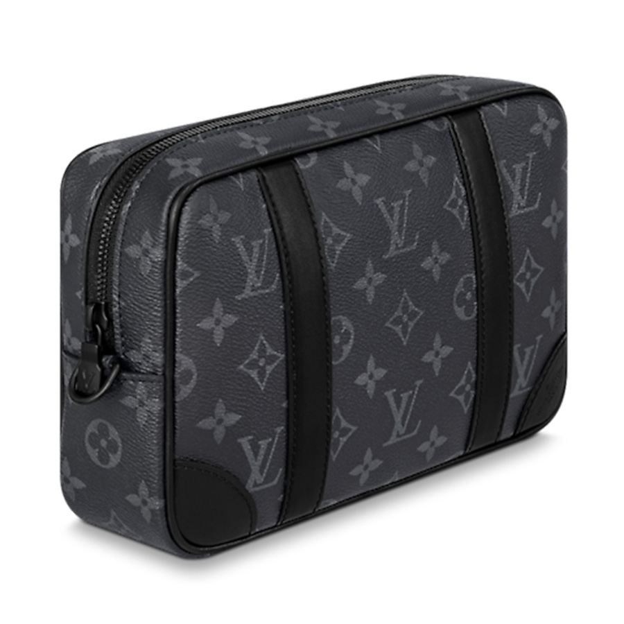 Túi Cầm Tay Nam Louis Vuitton LV M82076 Pochette Kasai Màu Đen Xám