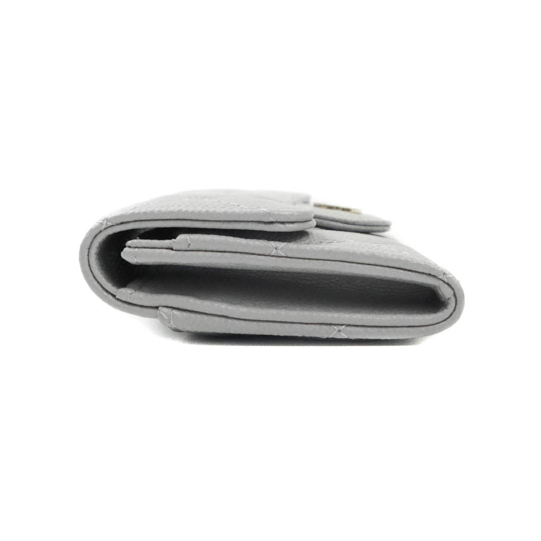 Ví Chanel Classic Caviar Quilted Flap Card Holder Grey Gold Hardware Màu Xám