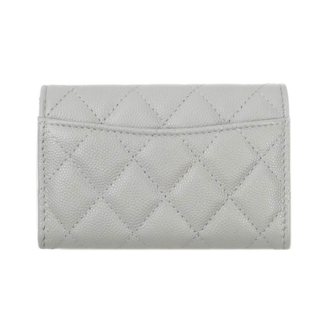 Ví Chanel Classic Caviar Quilted Flap Card Holder Grey Gold Hardware Màu Xám