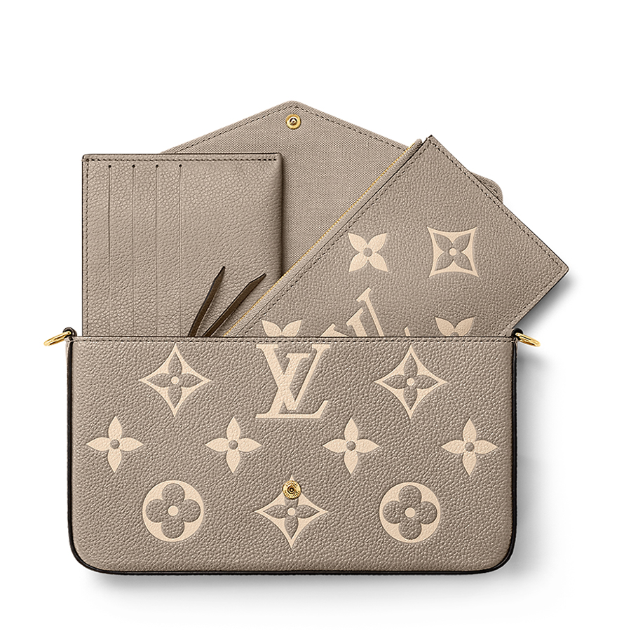 Túi Đeo Chéo Nữ Louis Vuitton LV  Félicie Pochette Bag M69977 Màu Xám