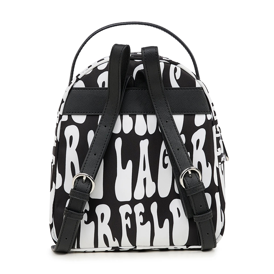 Balo Karl Lagerfeld Amour Nylon Mini Backpack LH2KE899 Màu Đen Trắng
