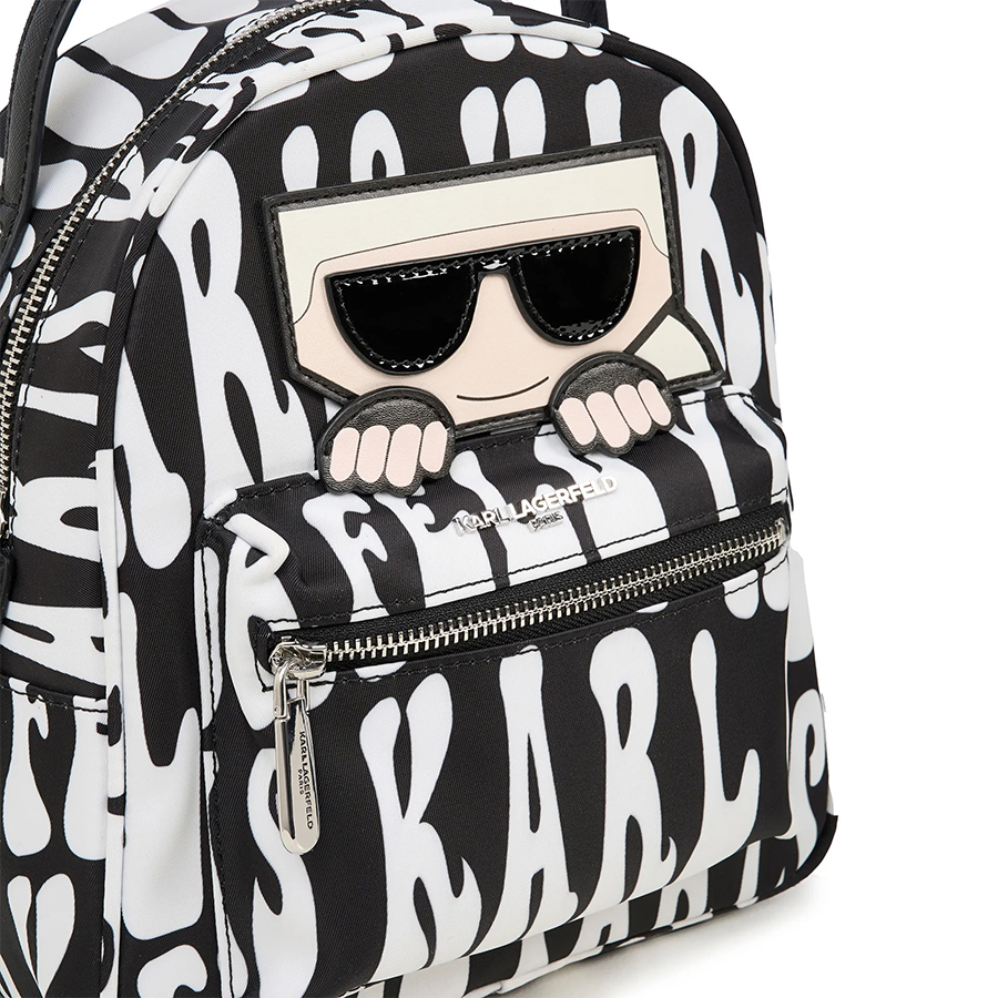 Balo Karl Lagerfeld Amour Nylon Mini Backpack LH2KE899 Màu Đen Trắng