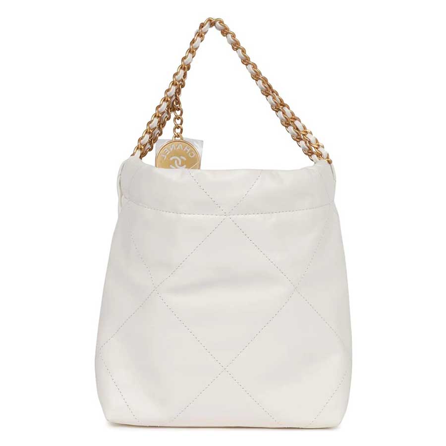 Túi Đeo Chéo Nữ Chanel Mini 22 Bag White Calfskin Gold Hardware Màu Trắng