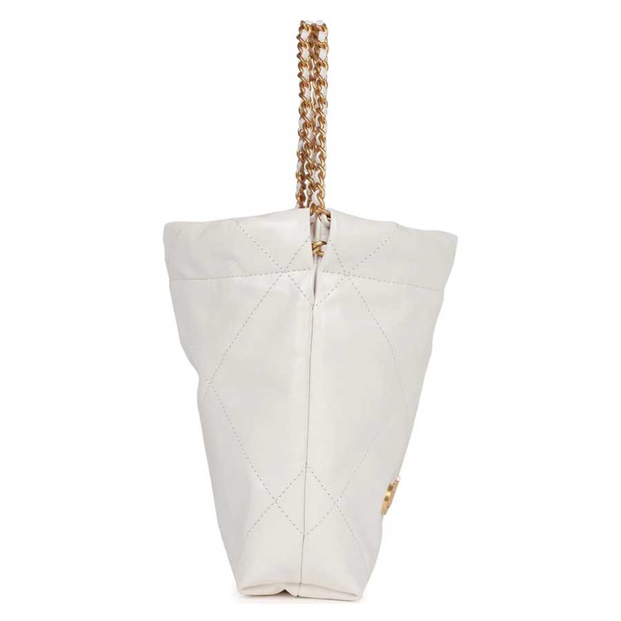 Túi Đeo Chéo Nữ Chanel Mini 22 Bag White Calfskin Gold Hardware Màu Trắng