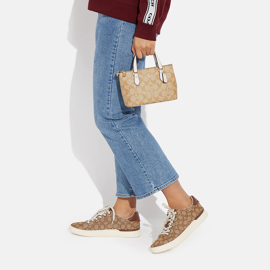 Túi Đeo Chéo Coach Mini Gallery Crossbody In Signature Canvas CH468 Màu Trắng Kem