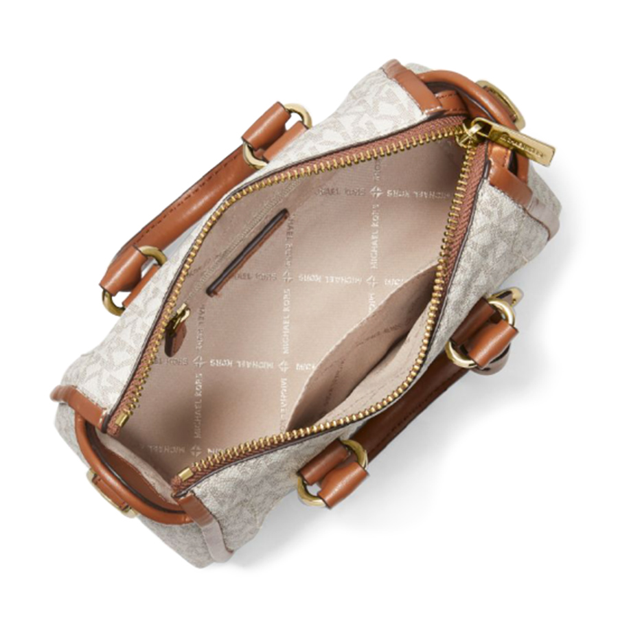 Túi Xách Tay Nữ Michael Kors MK Carine Extra-Small Logo Satchel In Vanilla 35F2GCCC5B Màu Trắng Kem