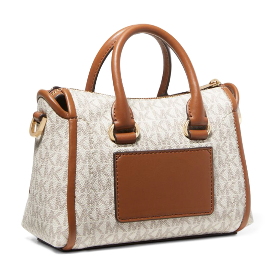 Túi Xách Tay Nữ Michael Kors MK Carine Extra-Small Logo Satchel In Vanilla 35F2GCCC5B Màu Trắng Kem