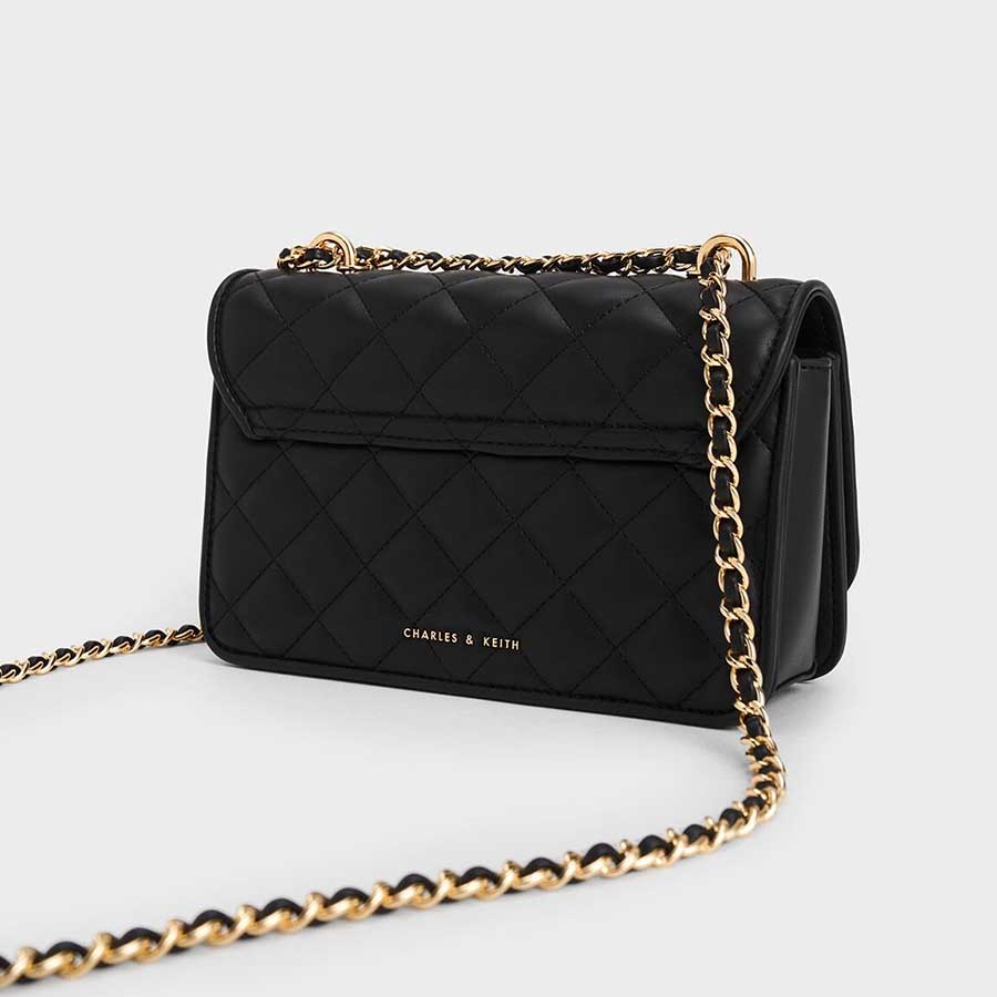 Charles & keith embellished quilted clutch on sale