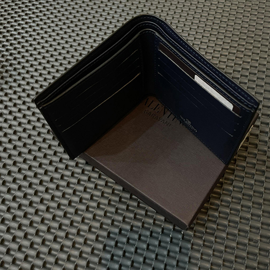 Ví Nam Valentino Garavani VLTN Wallets Màu Xanh Navy