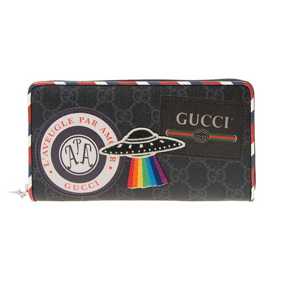 Ví Nam Gucci Mens Night Courrier GG Supreme Wallet In Black 496342 9F25N 1073 Màu Đen