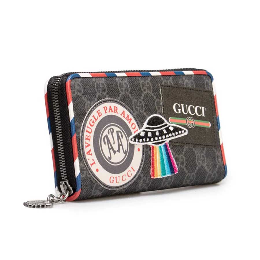 Ví Nam Gucci Mens Night Courrier GG Supreme Wallet In Black 496342 9F25N 1073 Màu Đen