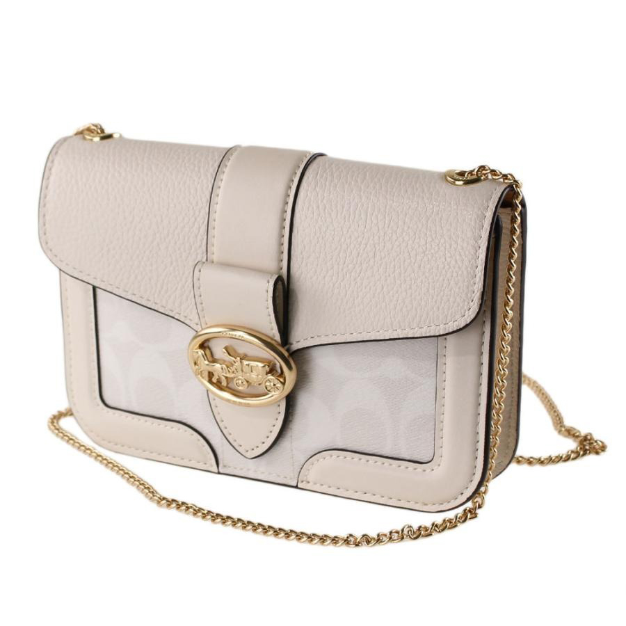 Túi Đeo Chéo Nữ Coach Georgie Crossbody In Signature Canvas 7287 Màu Trắng Kem