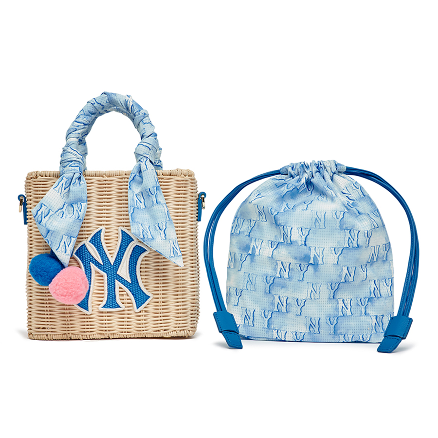 Túi Xách Tay Nữ MLB Basic Logo Bag New York Yankees 7ACRM0533 Màu Xanh