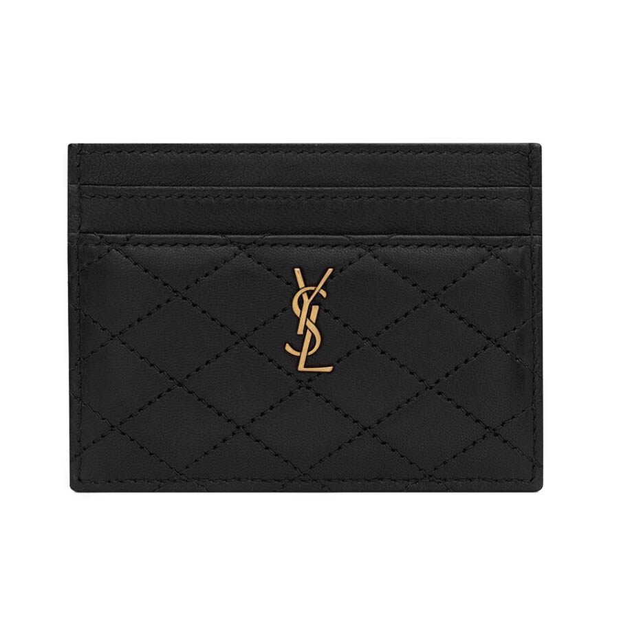 Ví Nữ Yves Saint Laurent YSL Gaby Card Case In Quilted Lambskin Màu Đen