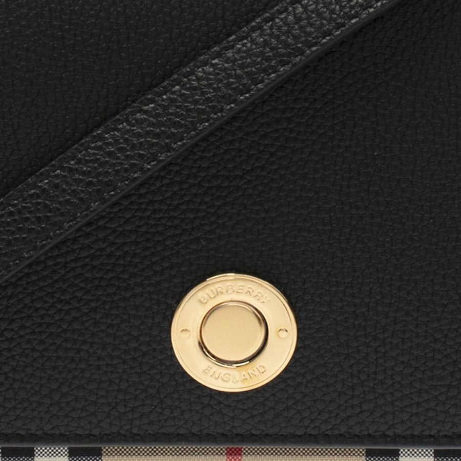 Túi Đeo Chéo Nữ Burberry Small Leather And Vintage Check Crossbody Bag Black 8023226 Màu Đen