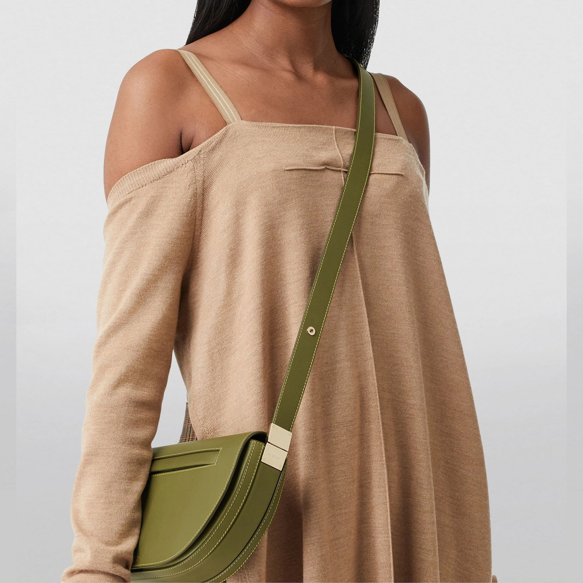 Túi Đeo Chéo Nữ Burberry Dark Fern Green Olympia Leather Shoulder Bag 8042445 Màu Xanh Olive