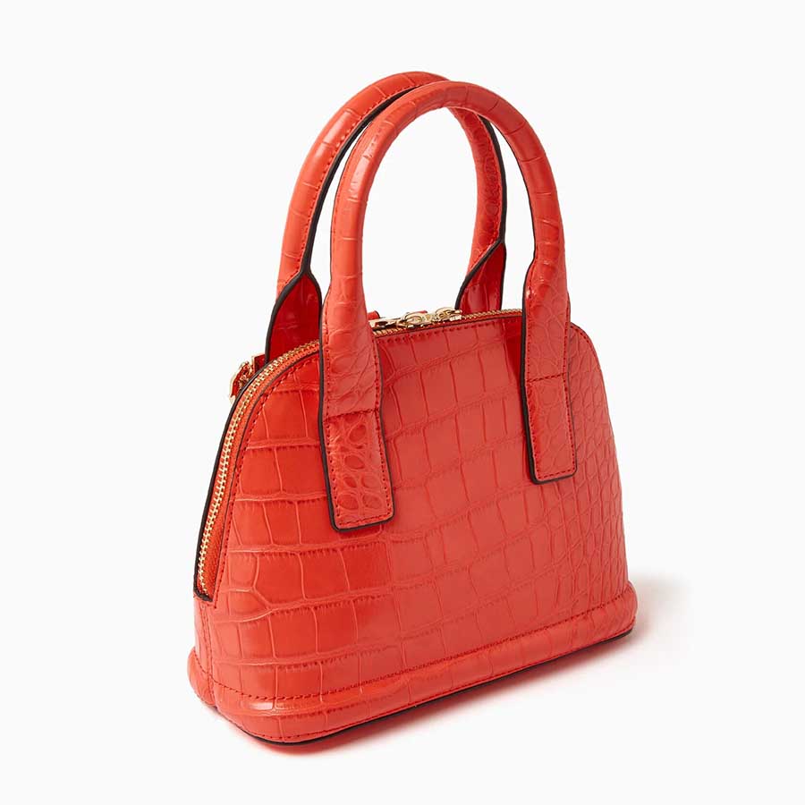 Set Túi Xách Nữ Versace Jeans Couture Small Couture 01 Bag In Croc-Embossed Leather Màu Vàng Cam