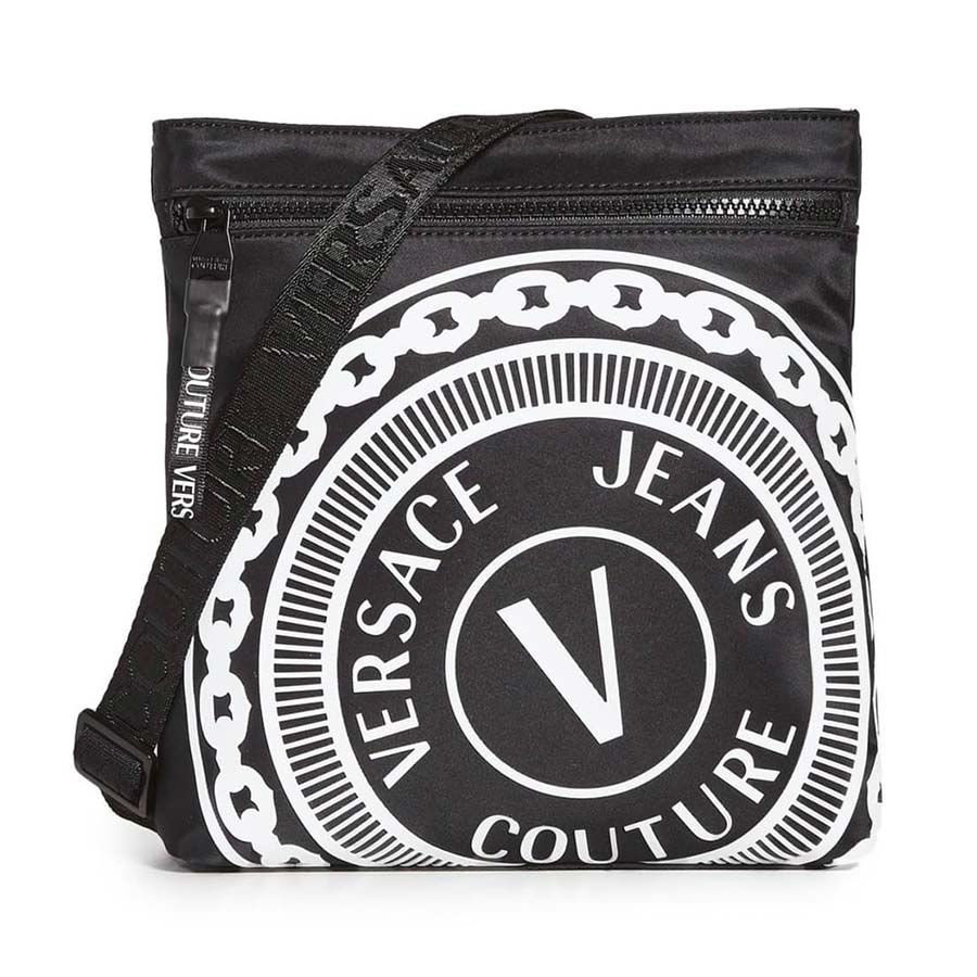 Túi Đeo Chéo Nam Versace Jeans Couture V Emblem Crossbody Bag Màu Đen