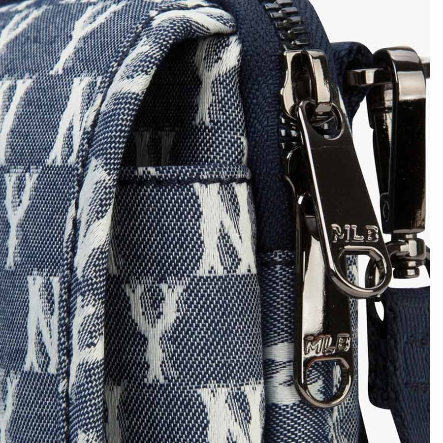 Túi Đeo Chéo MLB Monogram New York Yankees Crossbody Bag 32BGDD011-50N Màu Xanh Denim