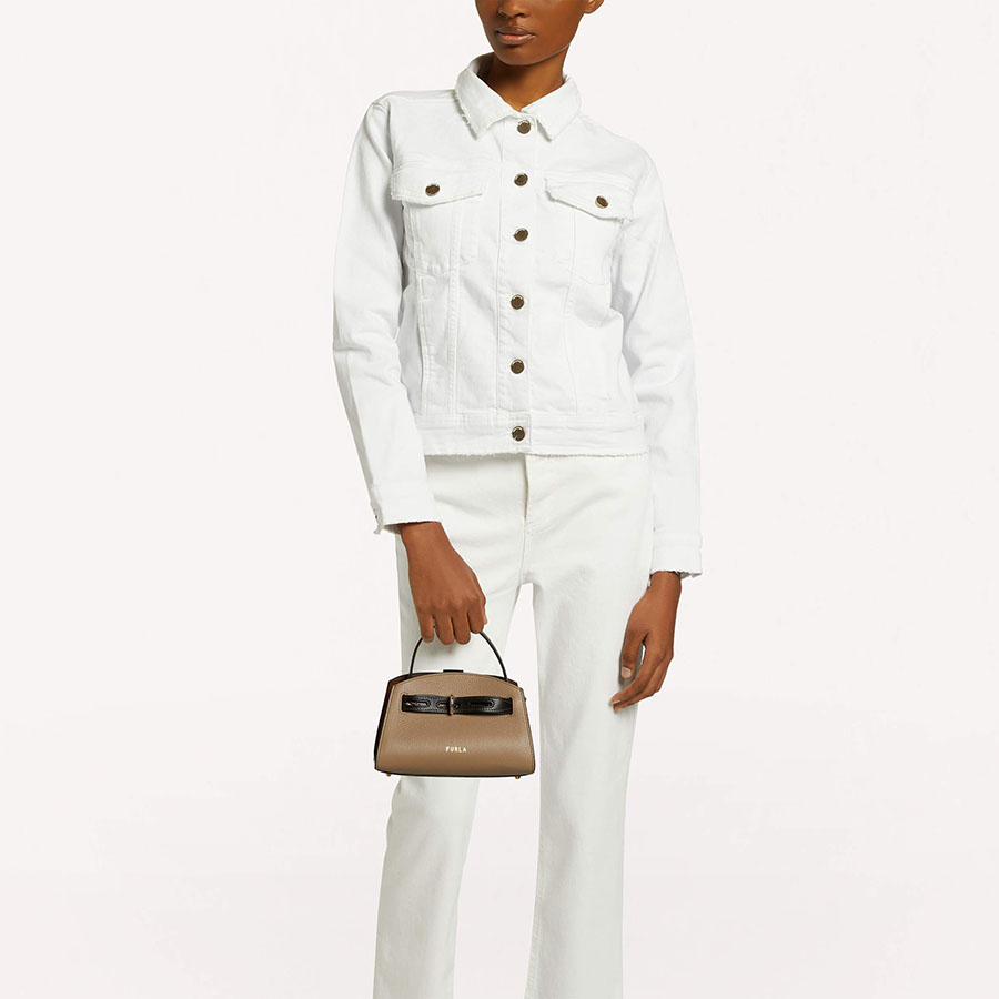 Túi Đeo Chéo Furla Margherita Top Handle Mini Greige Màu Be