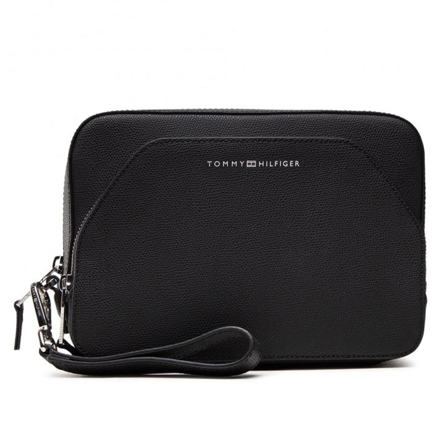 Túi Cầm Tay Nam Tommy Hilfiger Clutch City Leather Wash Bag AM08610 Màu Đen